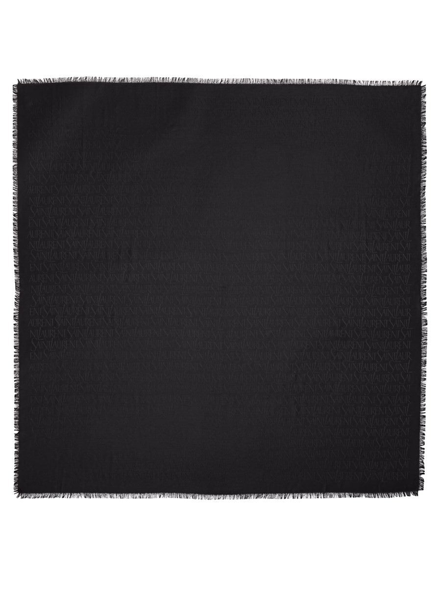 Saint Laurent Women's Sciarpa Quadrata in Seta Black