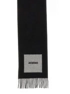 JACQUEMUS Unisex Rond Carré Scarf Black, view 2