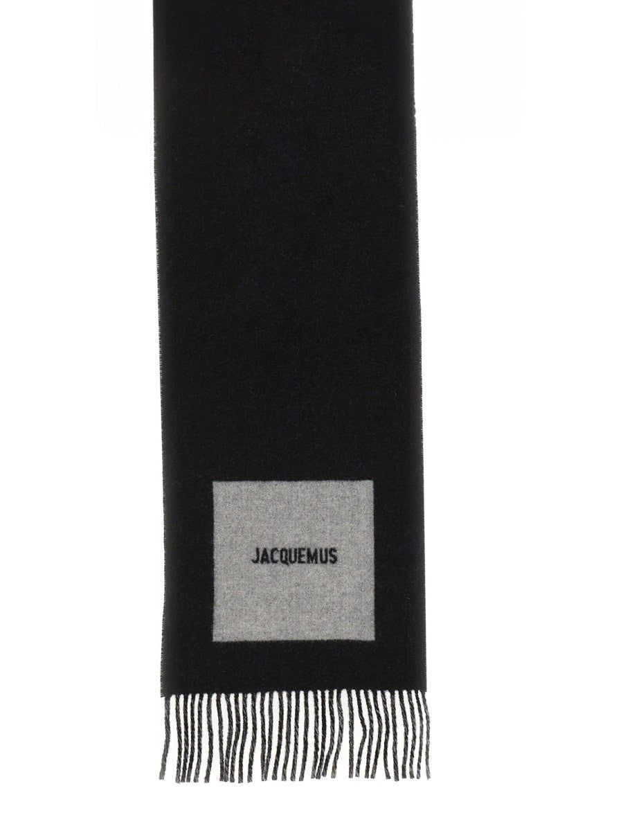 JACQUEMUS Unisex Rond Carré Scarf Black, view 2