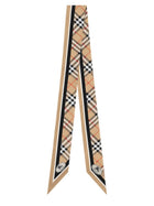 Burberry Women's Thin Scarf with Print Check Beige