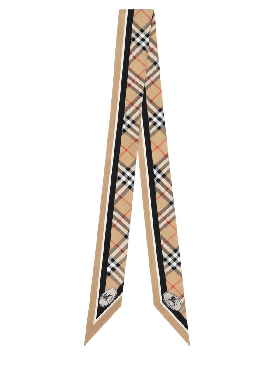 Burberry Women's Thin Scarf with Print Check Beige