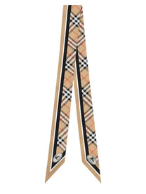 Burberry Women's Thin Scarf with Print Check Beige