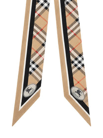Burberry Women's Thin Scarf with Print Check Beige