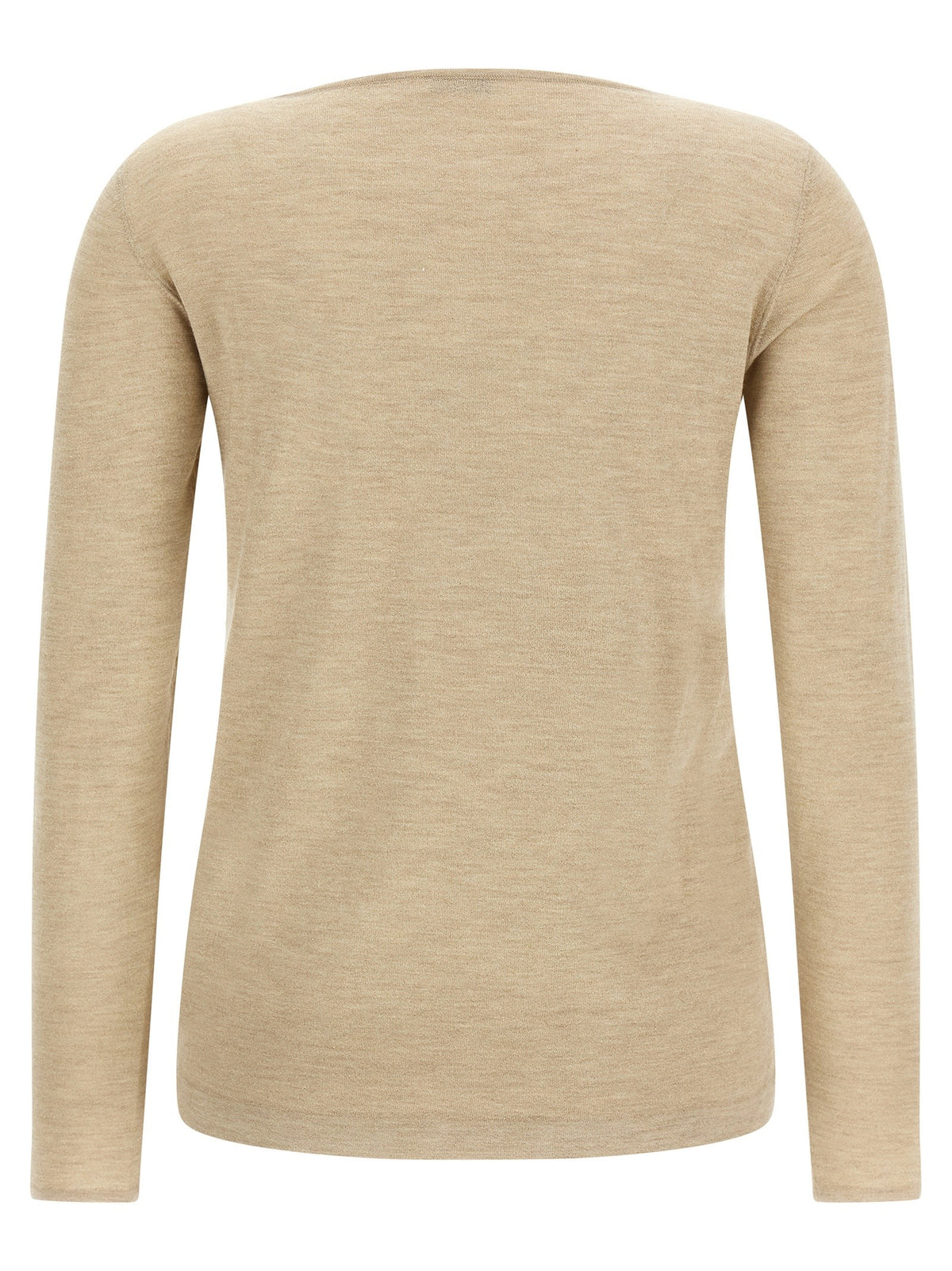 Brunello Cucinelli Scollo Barchetta in Lurex Sweater Beige