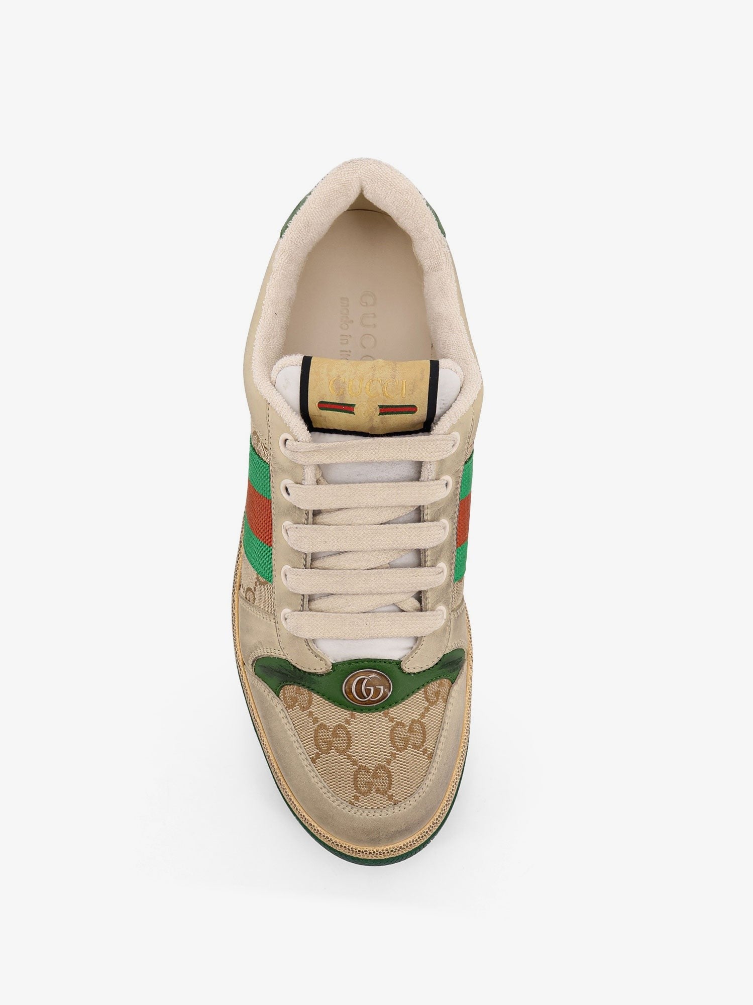 Gucci Men's Screener GG Low Top Vintage Leather Sneakers NEWSADUMIVIGRN