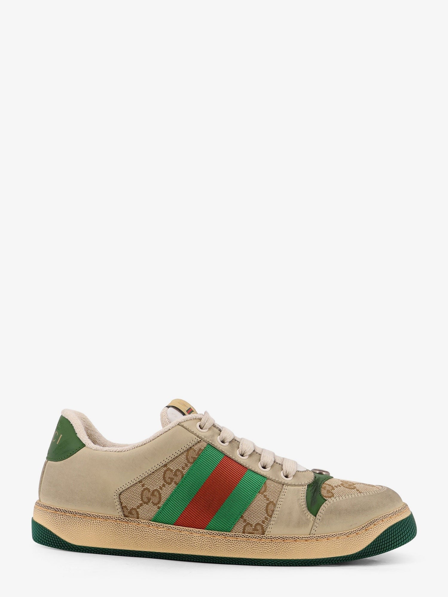 Gucci Men's Screener GG Low Top Vintage Leather Sneakers NEWSADUMIVIGRN