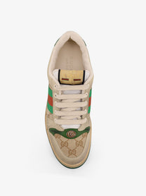 Gucci Men's Screener GG Vintage Leather Low Top Sneakers Beige