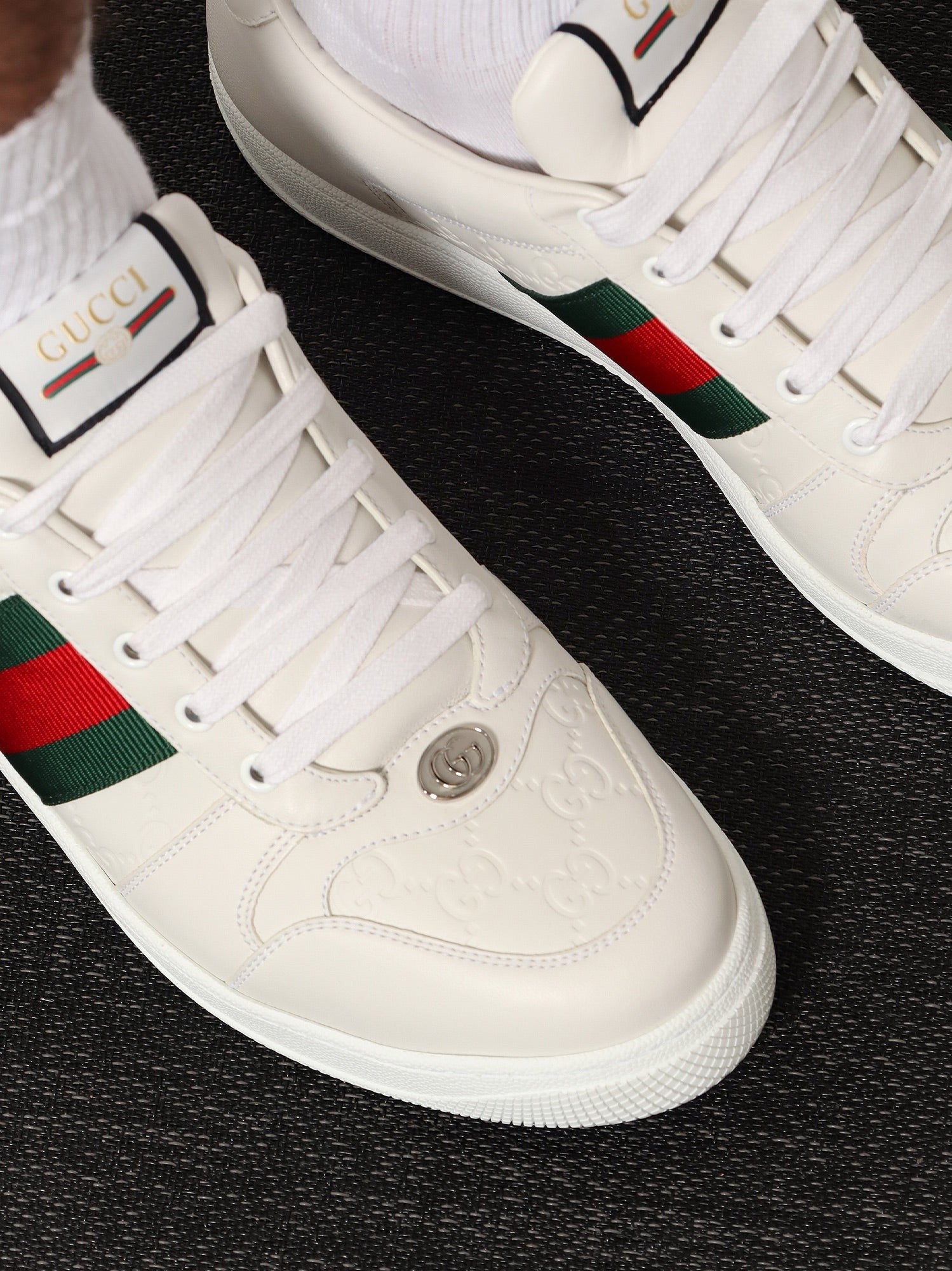 Gucci Men's Screener Leather Sneakers White