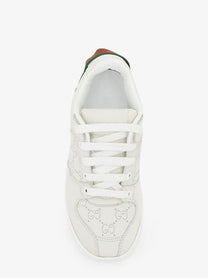 Gucci Women's Screener Sneaker in Perforated GG Leather White, view 5
