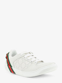 Gucci Women's Screener Sneaker in Perforated GG Leather White, view 2