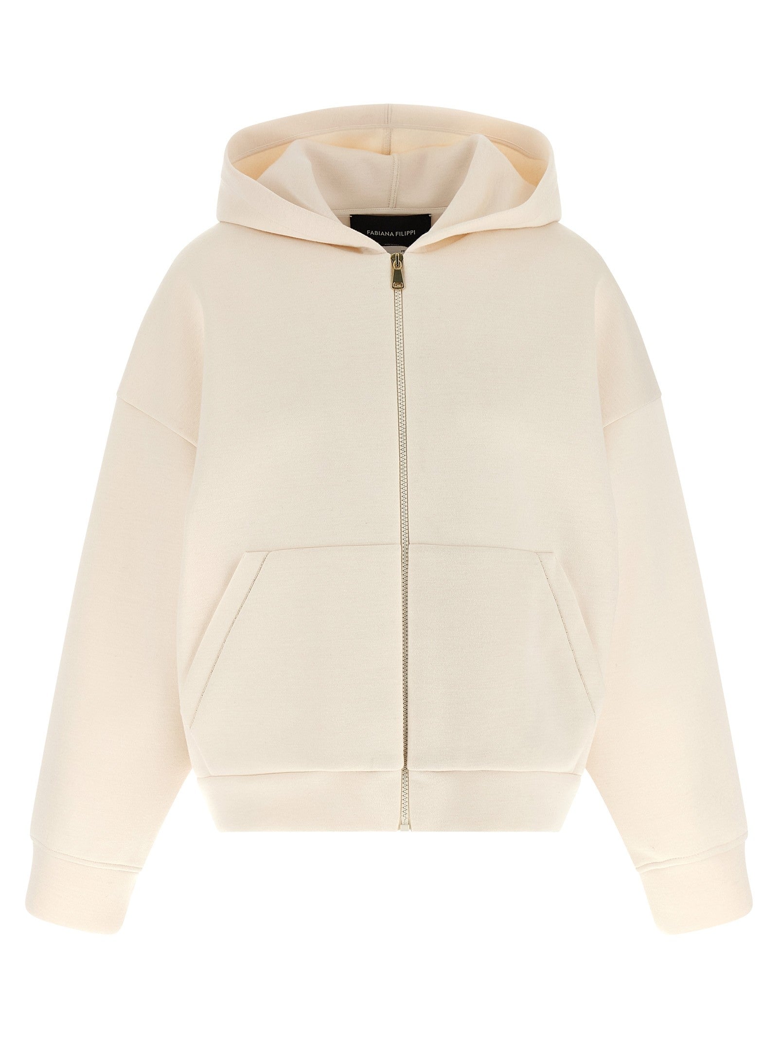 Fabiana Filippi Scuba Cashmere Hoodie Beige