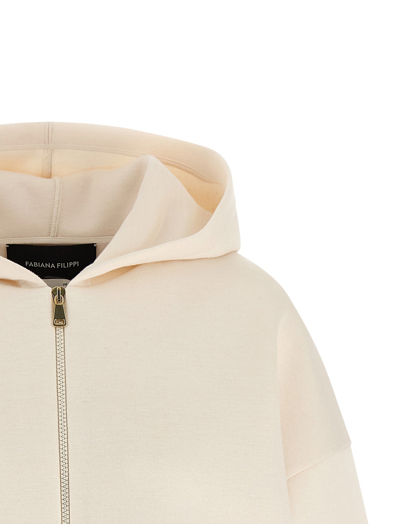 Fabiana Filippi Scuba Cashmere Hoodie Beige