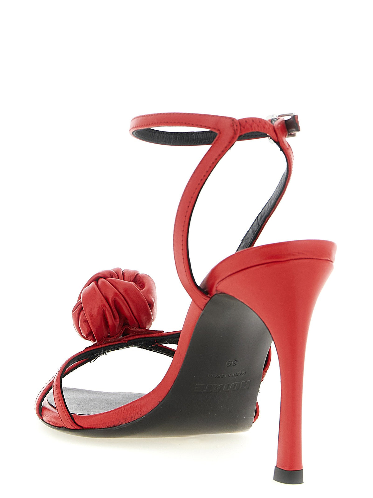 ROTATE Birger Christensen Sculptural Knot Sandals Red