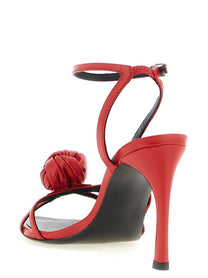 ROTATE Birger Christensen Sculptural Knot Sandals Red