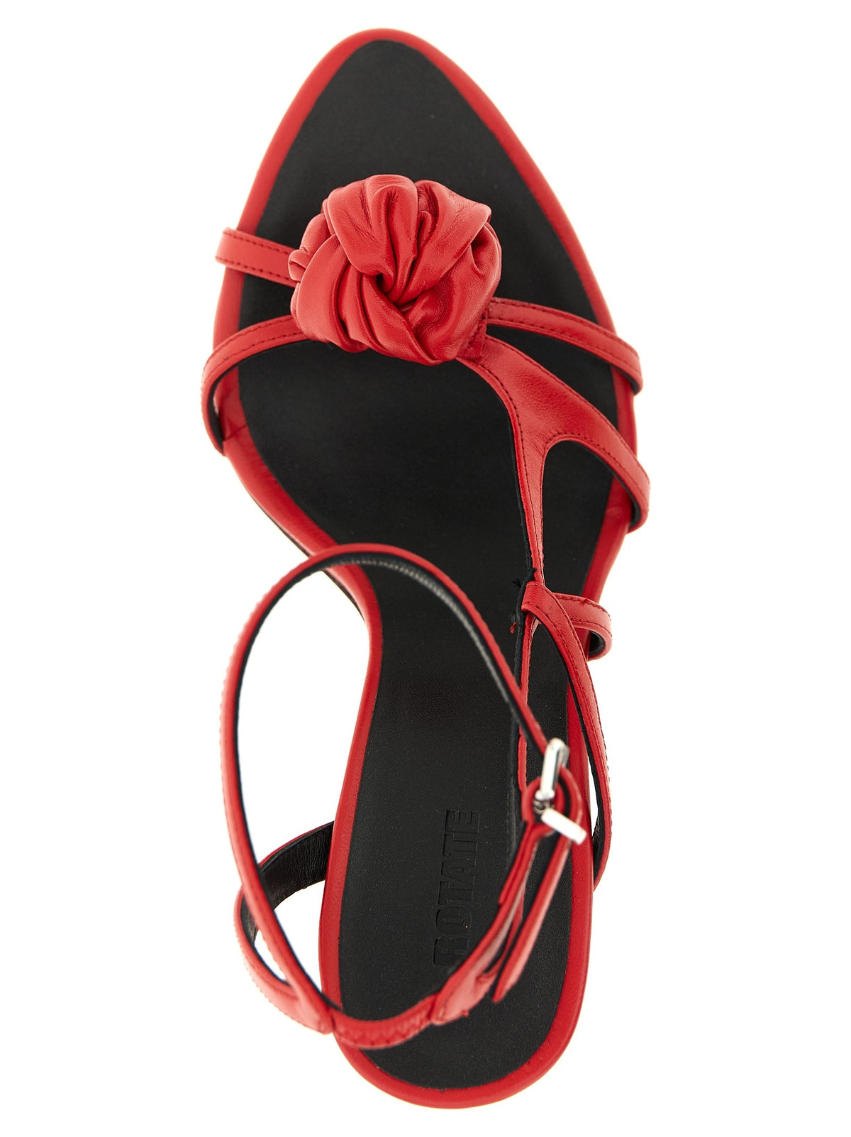 ROTATE Birger Christensen Sculptural Knot Sandals Red