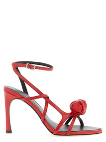 ROTATE Birger Christensen Sculptural Knot Sandals Red