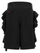 Comme Des Garcons Black Sculptural Ruffle Bermuda Shorts Black, view 2