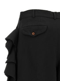 Comme Des Garcons Black Sculptural Ruffle Bermuda Shorts Black
