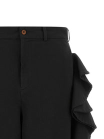 Comme Des Garcons Black Sculptural Ruffle Bermuda Shorts Black