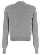 Balmain Sculpture Button Crew Neck Cardigan Grey, view 2