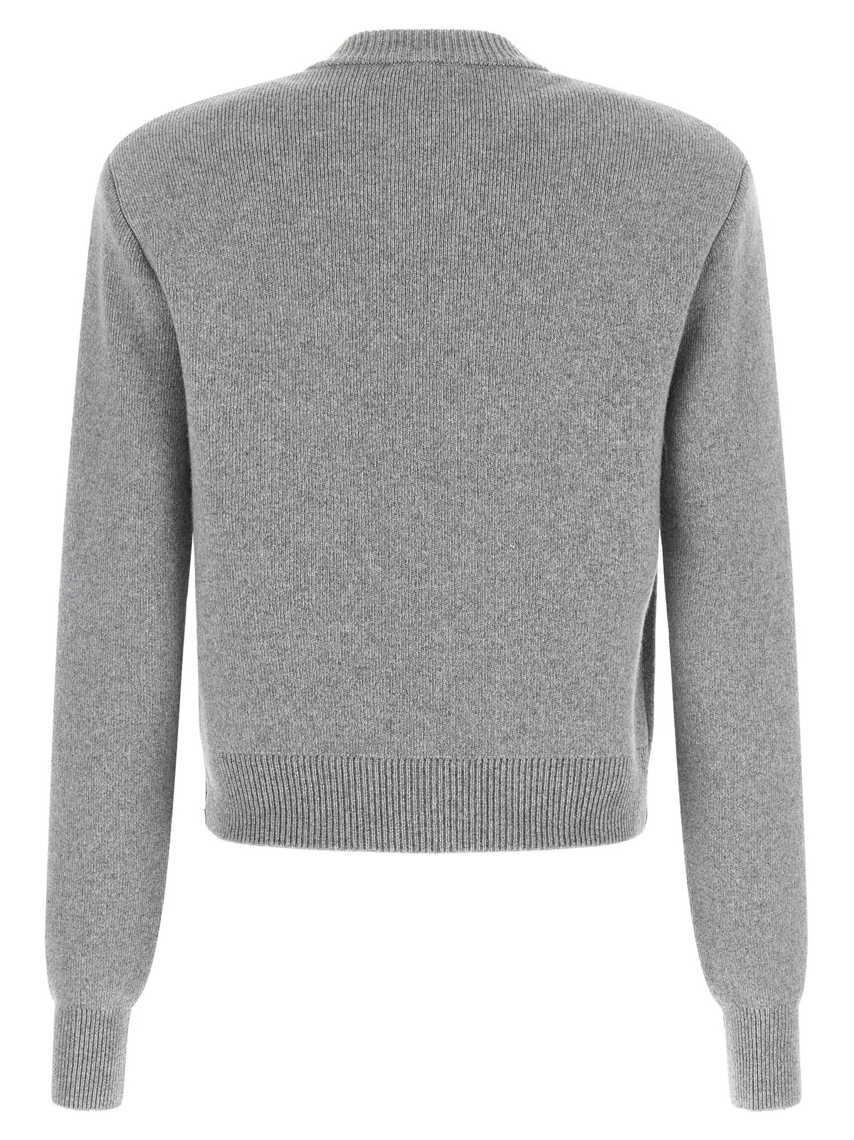 Balmain Sculpture Button Crew Neck Cardigan Grey, view 2