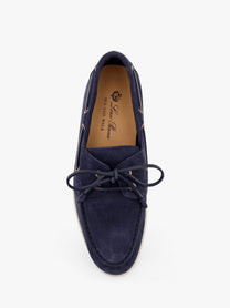 Loro Piana Men's Sea Sail Walk Suede Loafers Blue Loro Piana