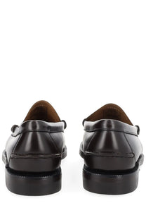 Sebago men’s mocassino classic dan brown black leather loafers with polished finish and moccasin-style stitching