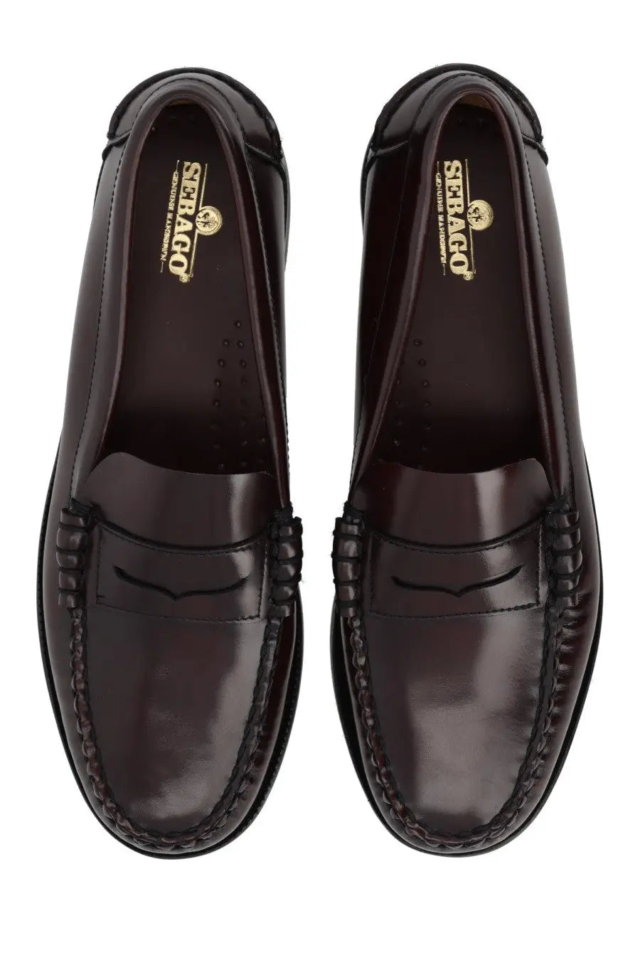 Sebago women’s mocassino classic dan brown burgundy leather loafers with polished finish and moccasin-style stitching