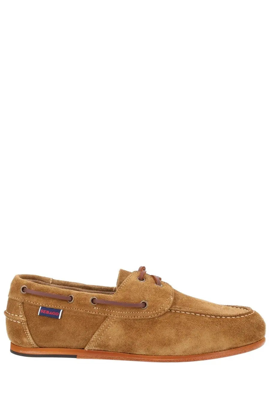 Sebago women’s mocassino owen brown tan suede boat shoe with brown laces and matching leather sole