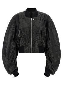 Rick Owens Secchia Cropped Flight Bomber Jacket Black