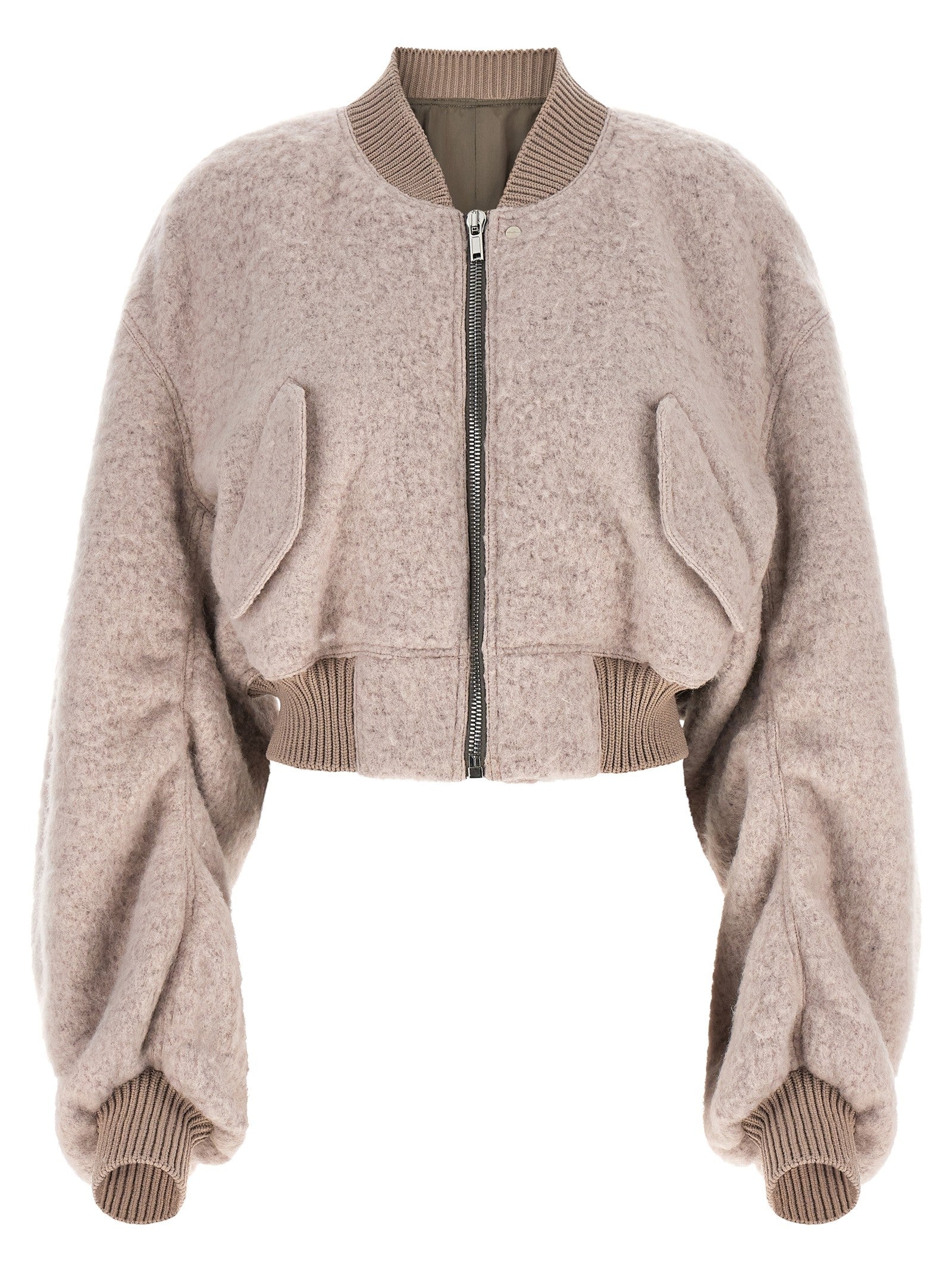 Rick Owens Secchia Cropped Flight Bomber Jacket Blue
