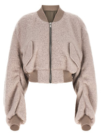 Rick Owens Secchia Cropped Flight Bomber Jacket Blue