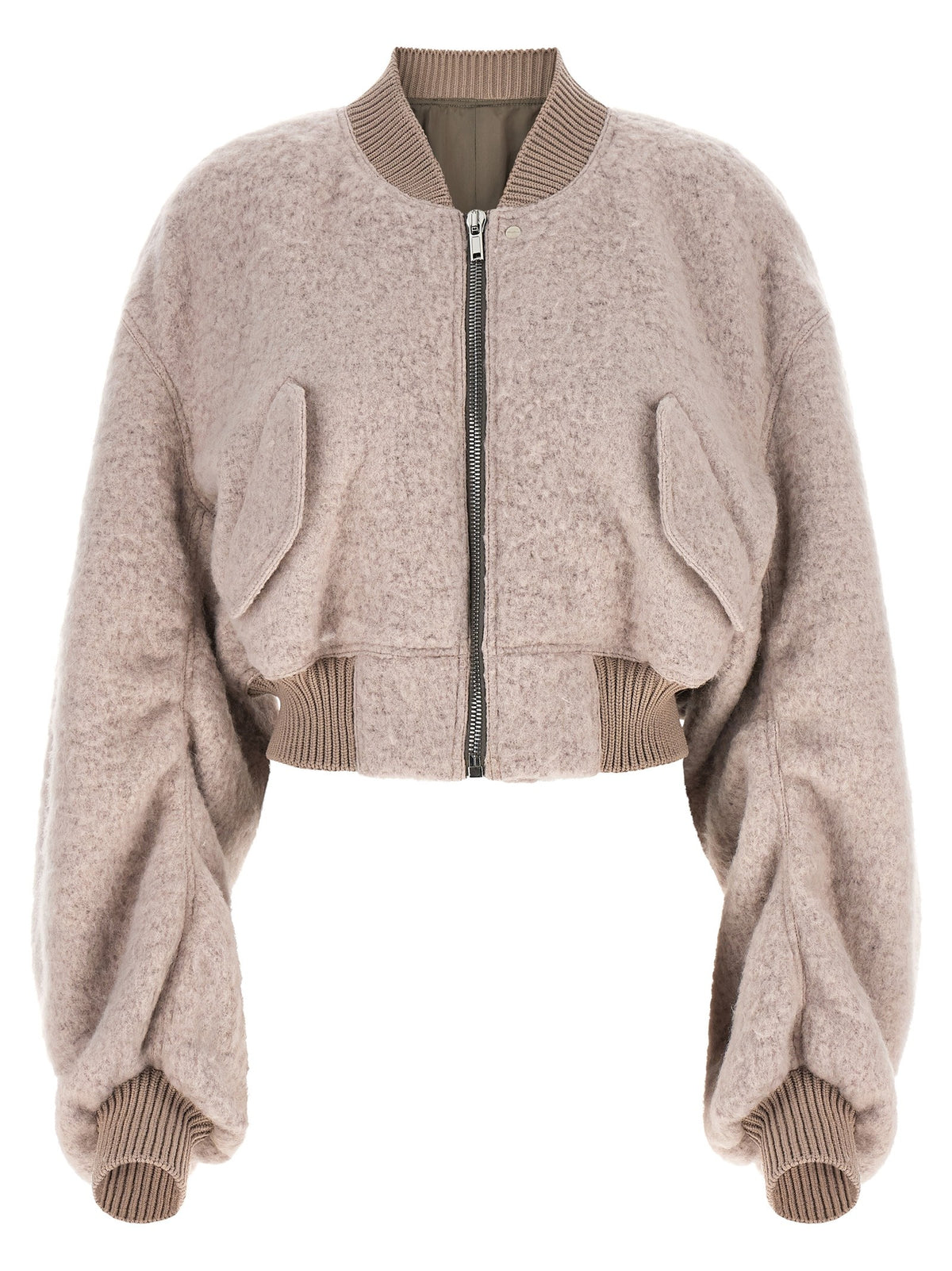 Rick Owens Secchia Cropped Flight Bomber Jacket Blue