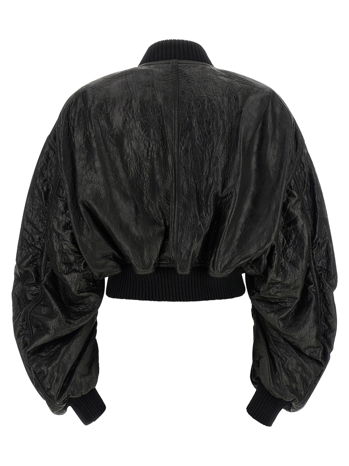 Rick Owens Secchia Cropped Flight Bomber Jacket Black