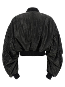 Rick Owens Secchia Cropped Flight Bomber Jacket Black
