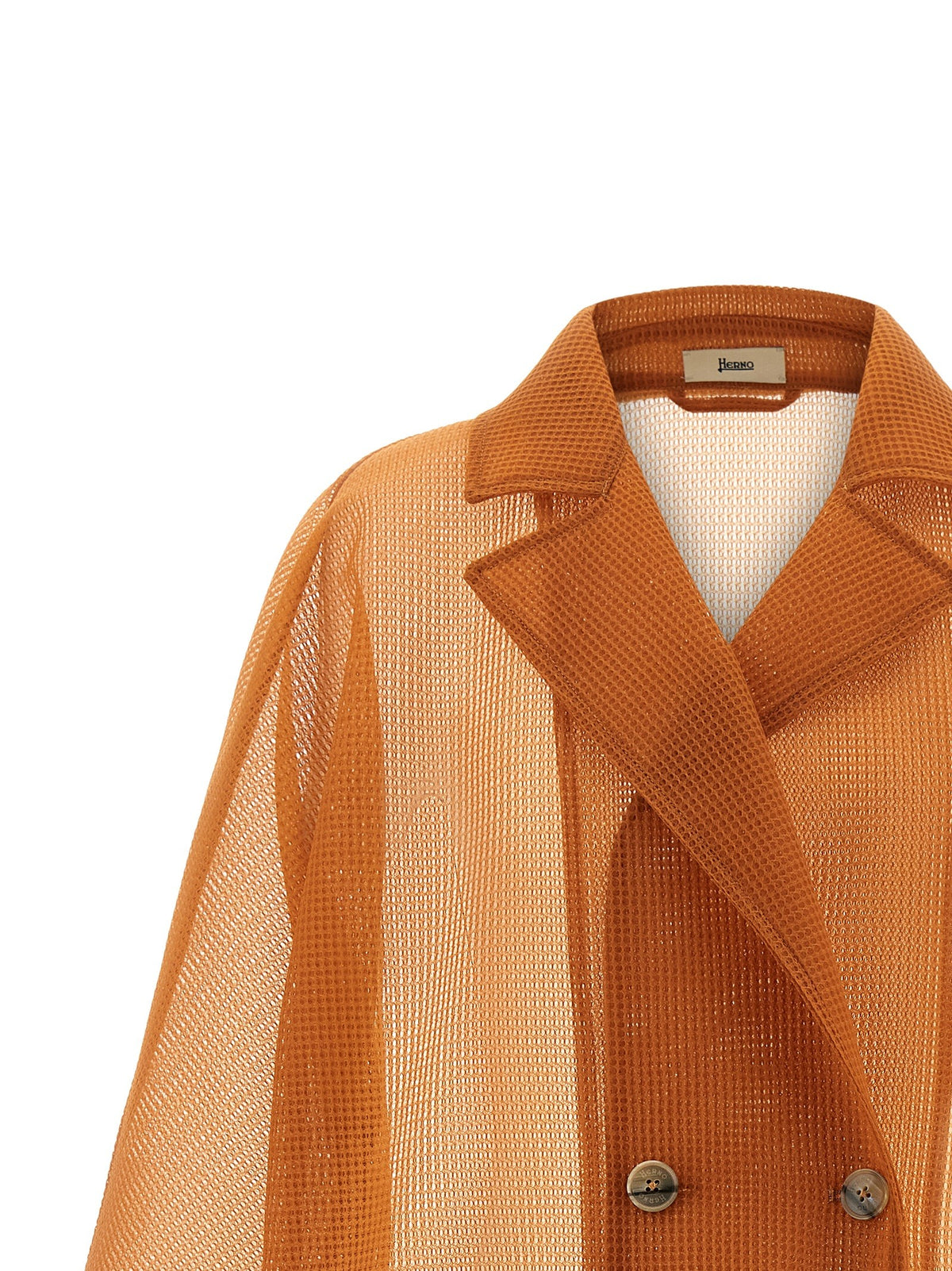 Herno See Through Coat Orange