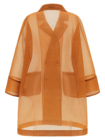 Herno See Through Coat Orange