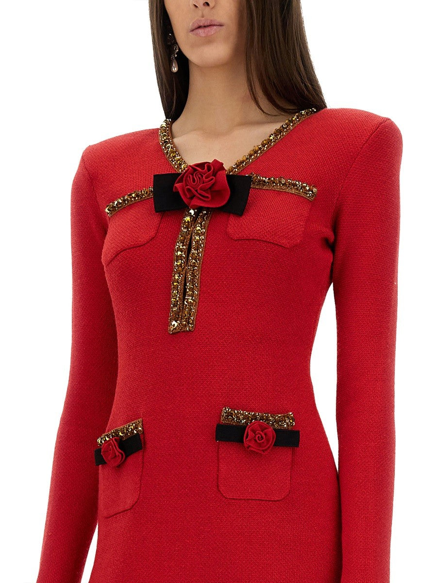 SELF-PORTRAIT - Self Portrait Textured Knit Mini Dress - Woman-&gt;Clothing-&gt;Dresses