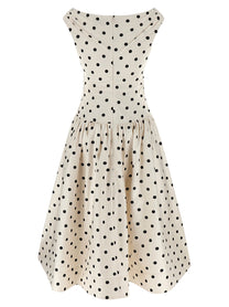 SELF PORTRAIT - SELF PORTRAIT - ’Cream Polka Dot Cotton Midi’ dress - Women’s Clothing