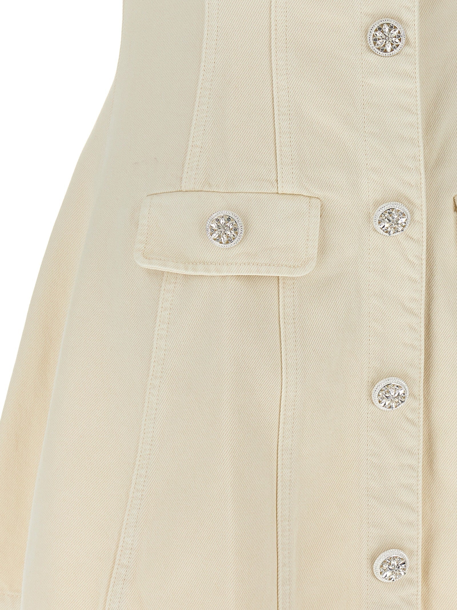 SELF PORTRAIT - SELF PORTRAIT - ’Cream Collared Denim Mini’ dress - Women’s Clothing