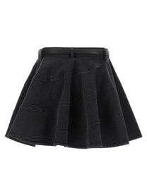 SELF PORTRAIT - SELF PORTRAIT - ’Black Flared Denim Mini’ skirt - Women’s Bottoms