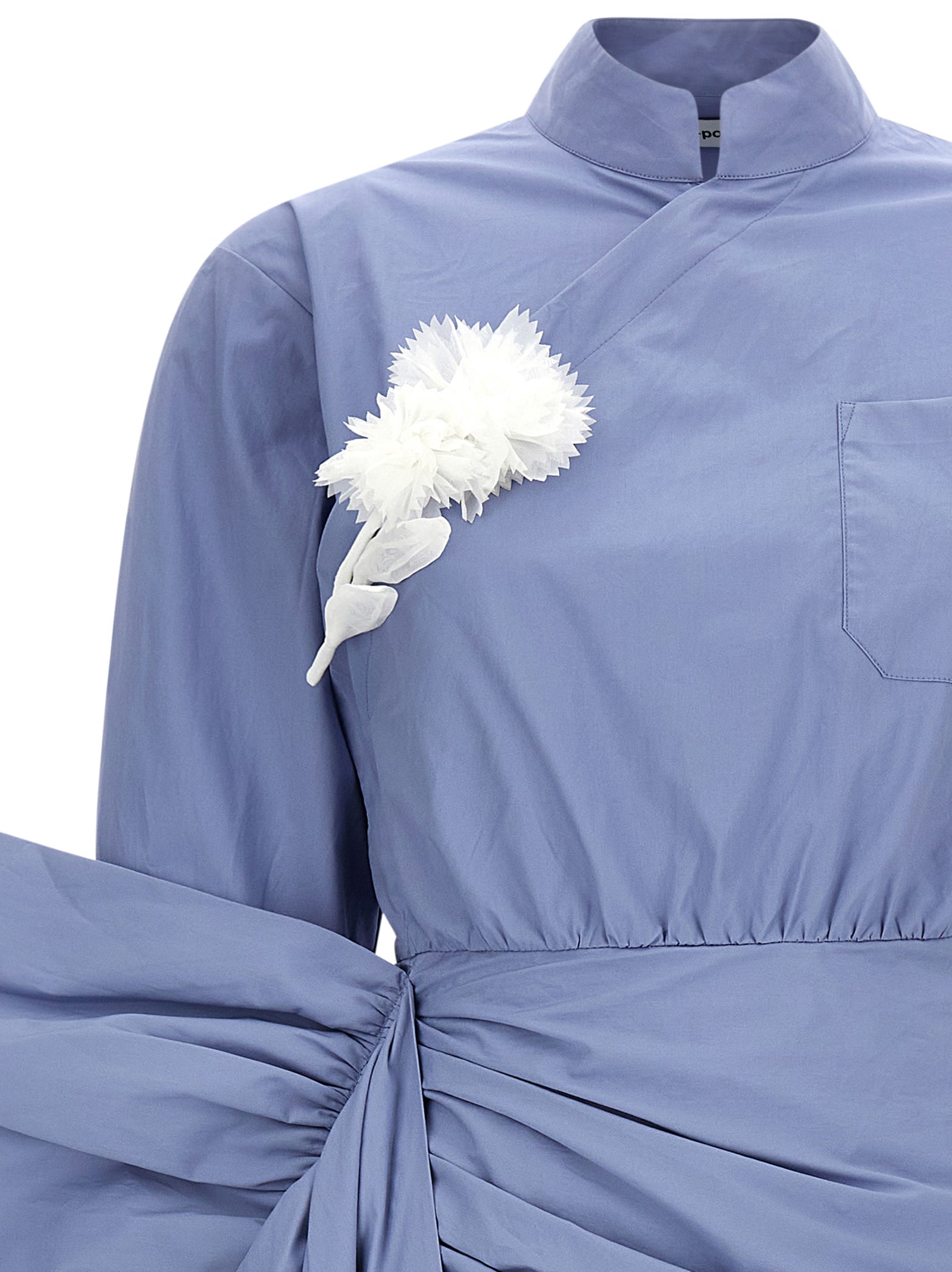 SELF PORTRAIT - SELF PORTRAIT - ’Blue Cotton Tie Side Mini’ dress - Women’s Clothing