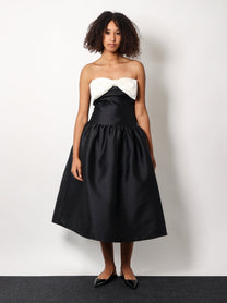 SELF PORTRAIT - Self Portrait Taffeta’ Décolleté Dress With Maxi Bow - Woman-&gt;Clothing-&gt;Dresses