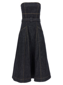 SELF PORTRAIT - SELF PORTRAIT - ’Indigo Denim Bandeau Midi Dress’ dress - Women’s Clothing