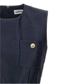 SELF PORTRAIT - SELF PORTRAIT - ’Navy Taffeta Mini’ dress - Women’s Clothing