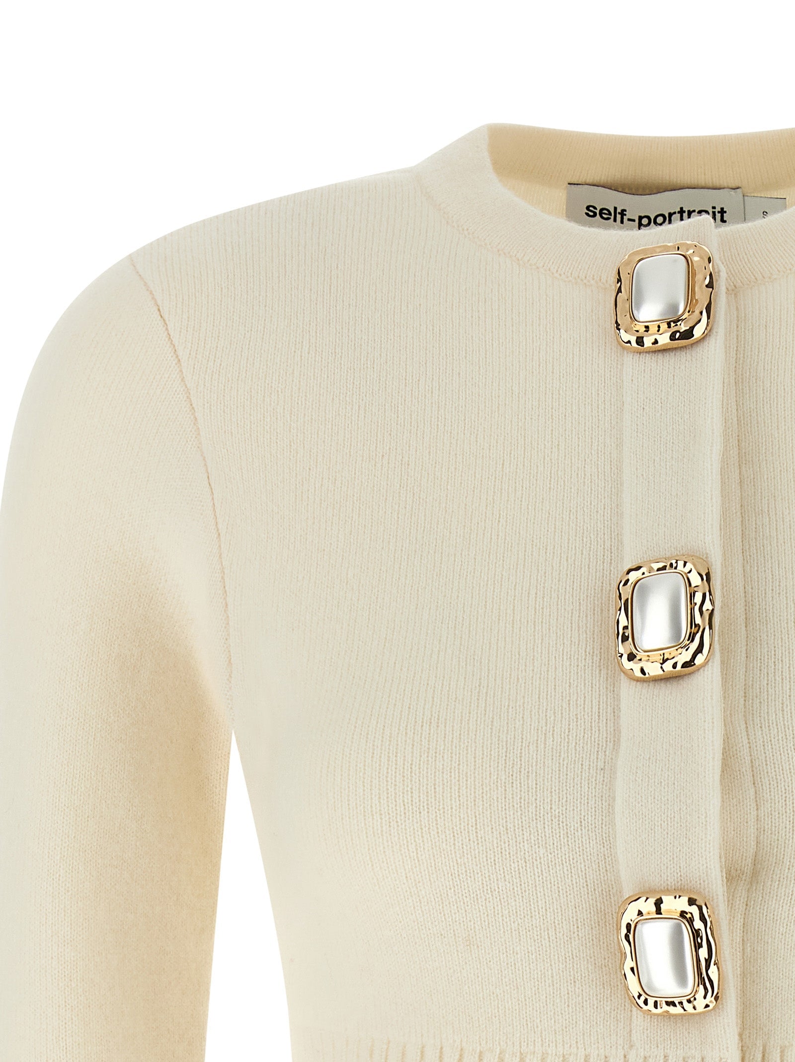SELF PORTRAIT - SELF PORTRAIT - ’Cream Wool’ cardigan - Women’s Knitwear
