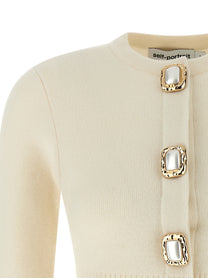 SELF PORTRAIT - SELF PORTRAIT - ’Cream Wool’ cardigan - Women’s Knitwear