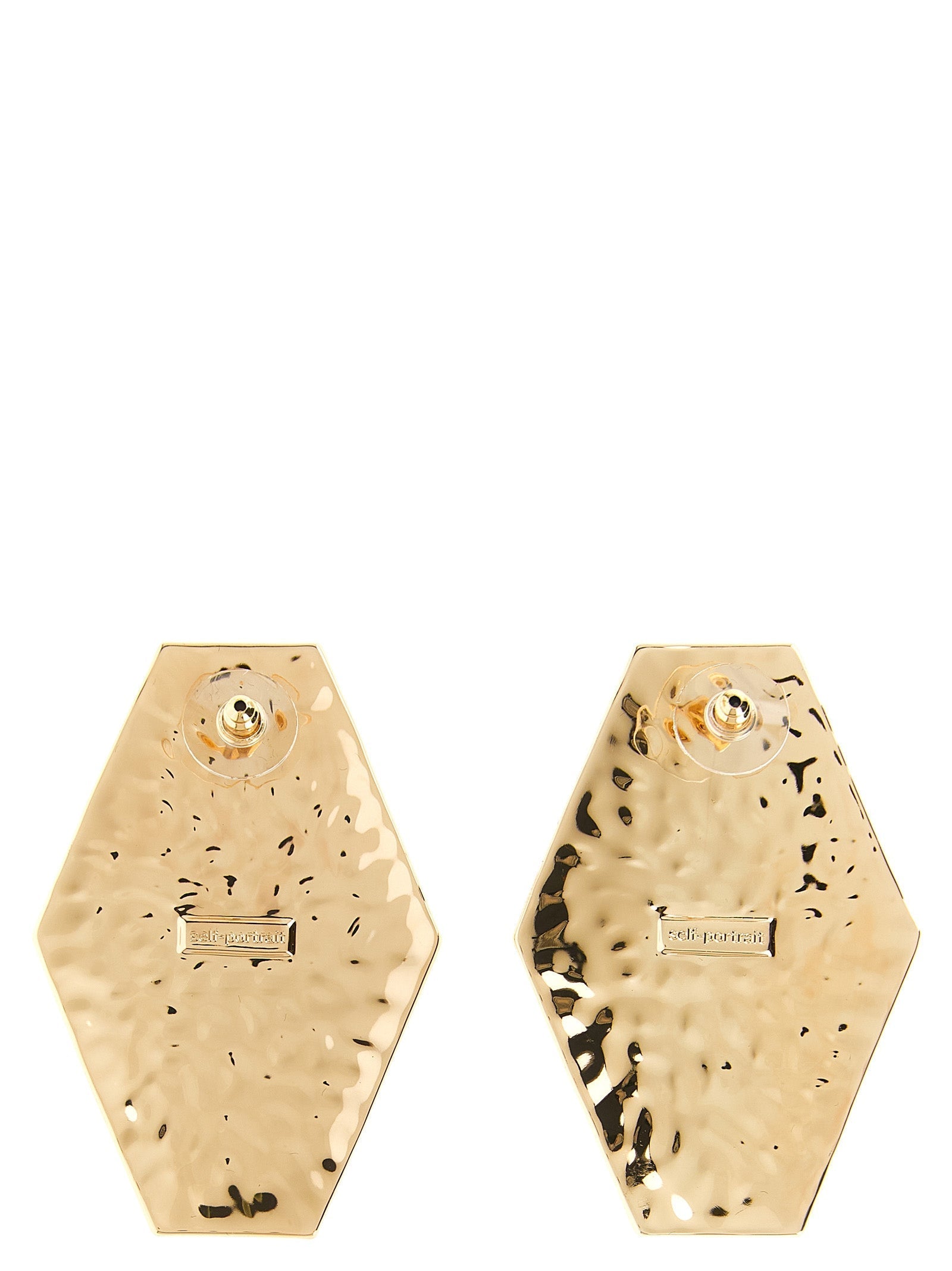 SELF PORTRAIT - SELF PORTRAIT - ’Large Hammered Gold Pearl’ earrings - Women’s Accessories