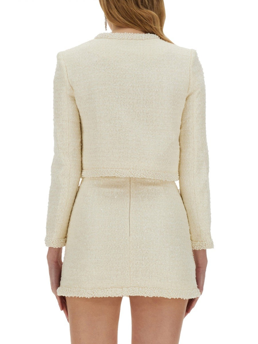 SELF-PORTRAIT - Self Portrait Boucle Jacket With Pearls - Woman-&gt;Clothing-&gt;Jackets