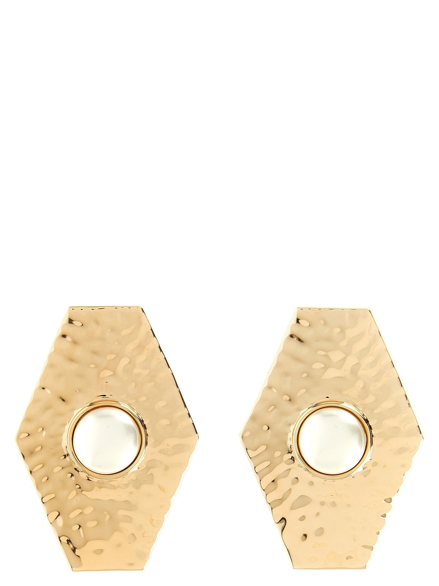 SELF PORTRAIT - SELF PORTRAIT - ’Large Hammered Gold Pearl’ earrings - Women’s Accessories